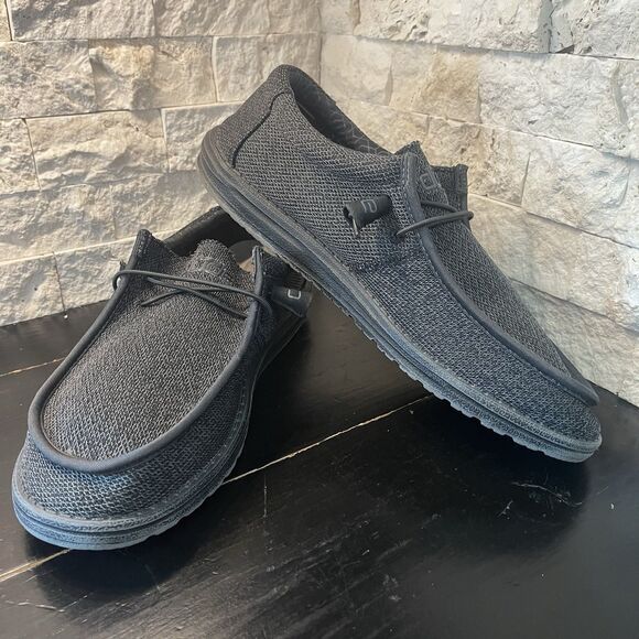Hey Dude Other - Hey Dude Wally Sox Shoes Men's Sz 13 Micro Total Black Loafer Slip On